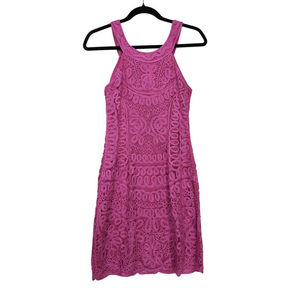 Sue Wong Nocturne Cocktail Sheath Dress Womens 4 Pink Embroidered Sleeveless - Picture 2 of 11